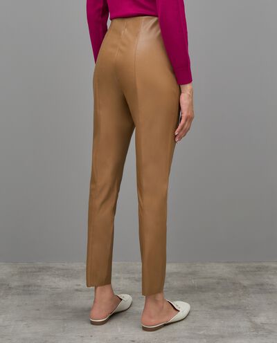 Leggings cropped in ecopelle donna detail 1
