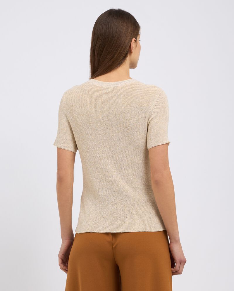 T-shirt in maglia di pura viscosa con applicazioni donna single tile 1 