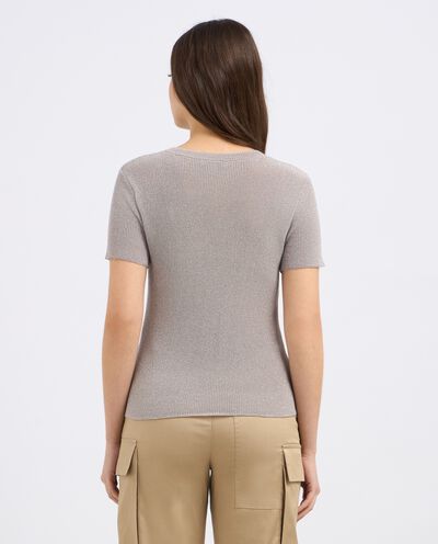 T-shirt in maglia di pura viscosa con applicazioni donna detail 1