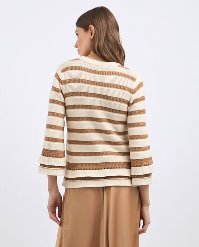 Pullover tricot a balze in misto cotone donna detail 1