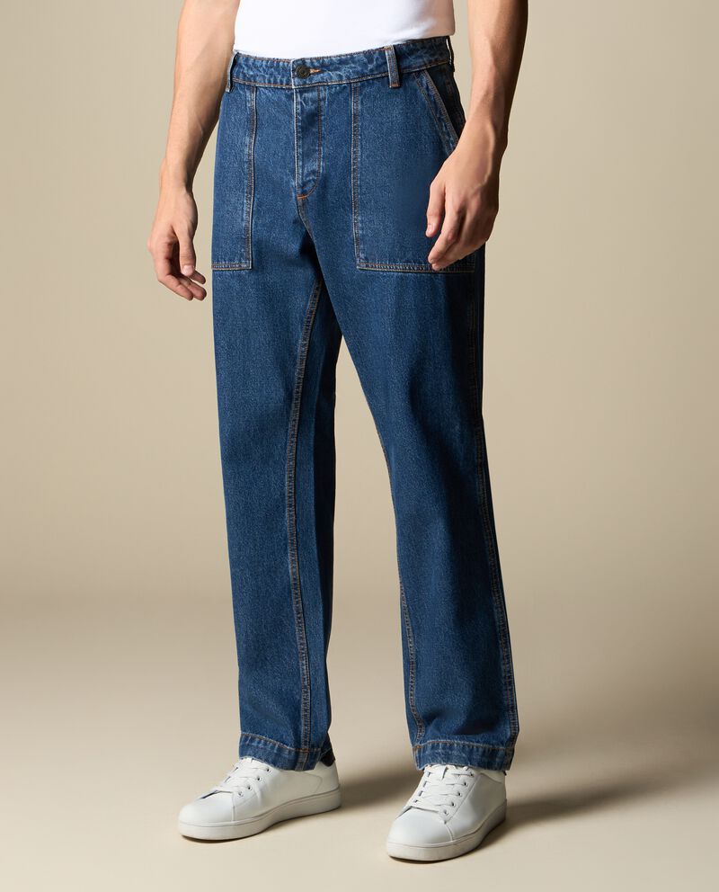Jeans regular fit uomo single tile 1 cotone
