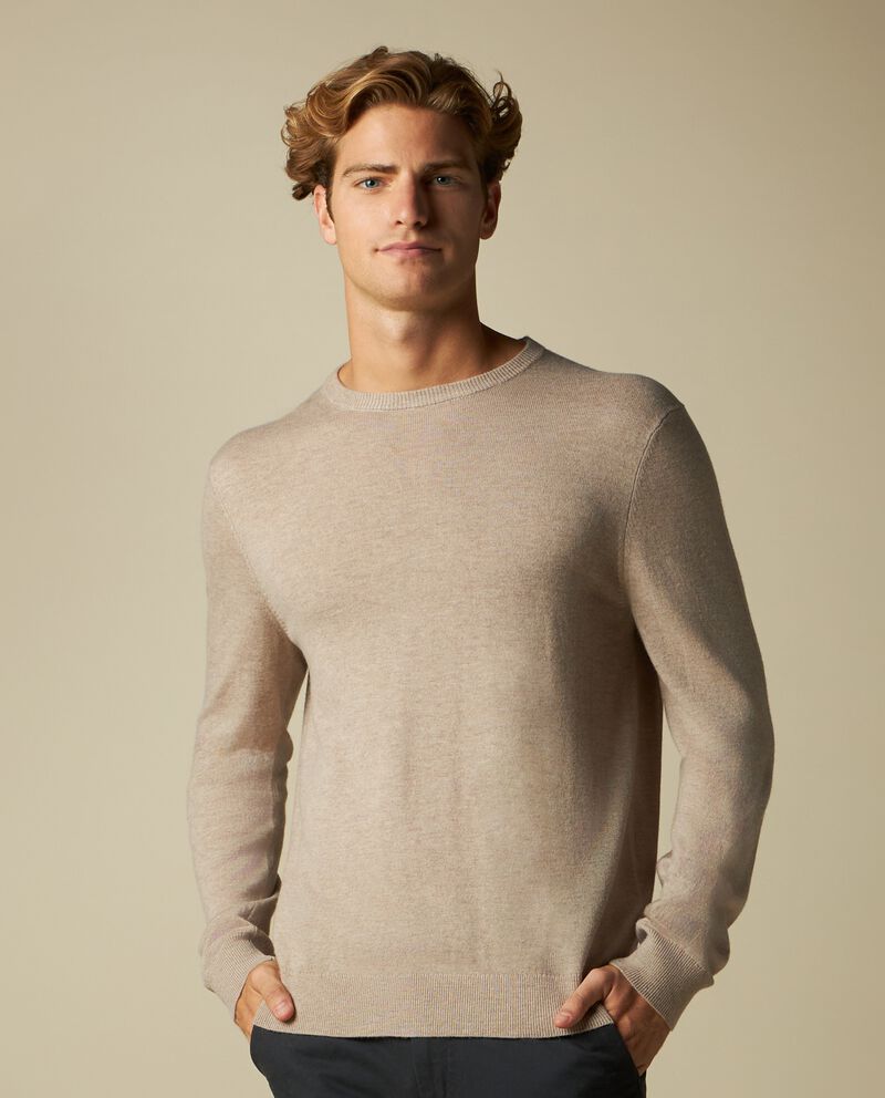 Girocollo tricot in misto cashmere uomodouble bordered 0 cotone