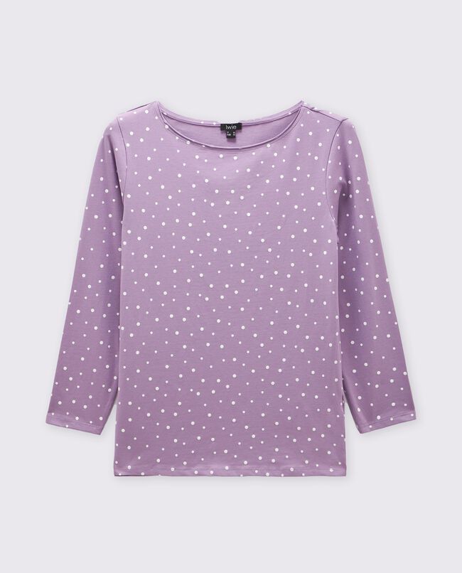 T-shirt in cotone stretch a pois donna carousel 0