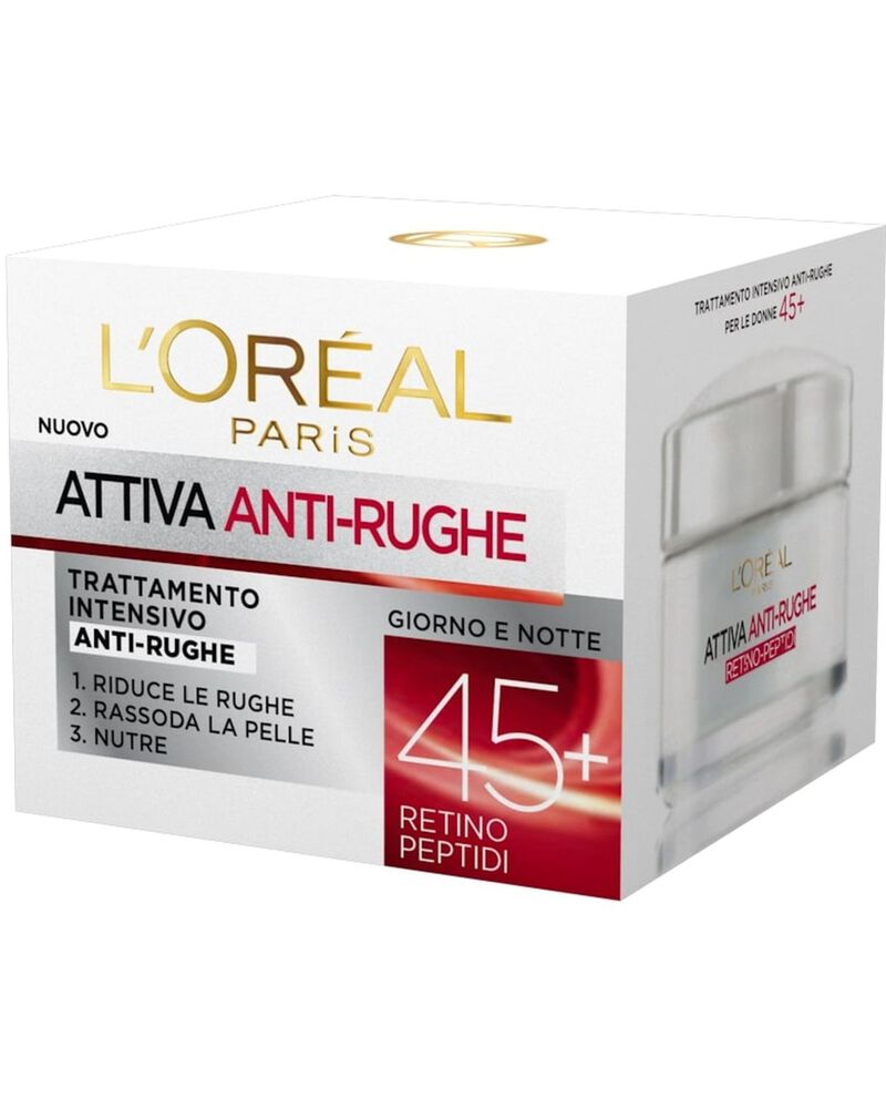 L'Oréal Paris Crema Viso Anti-rughe Attiva 45+, Trattamento Intensivo Anti-rughe, Rassoda e Nutre la Pelle, 50 ml. single tile 2 