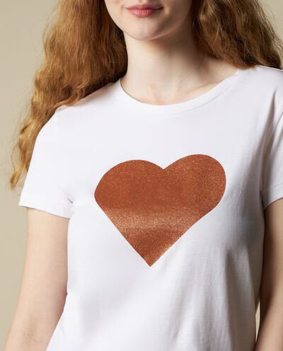 T-shirt in puro cotone con stampa glitter donna detail 2