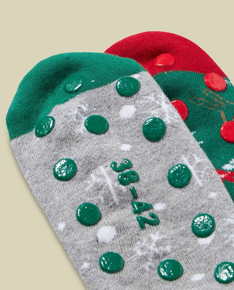 Pack 2 calze antiscivolo Natale uomo single tile 1 cotone