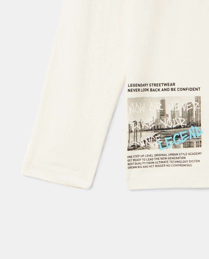 T-shirt a manica lunga in jersey di puro cotone ragazzo single tile 1 cotone