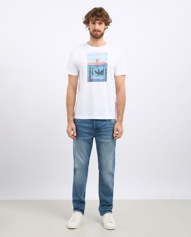 Jeans con effetto bleach slim fit uomo carousel 0