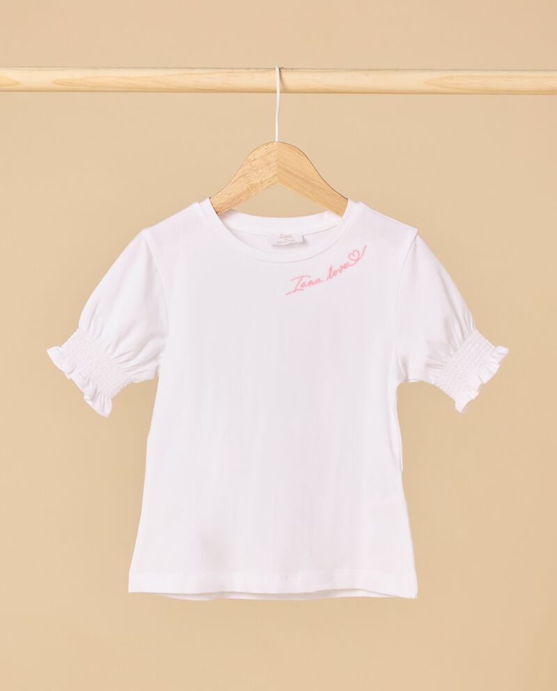 T-shirt IANA in cotone stretch con ricamo e punto smock bambina cover
