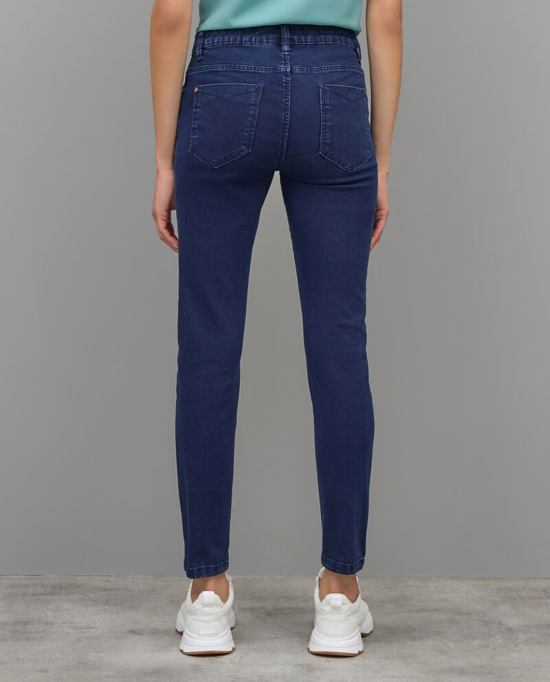 Jeans slim fit cinque tasche in misto cotone donna single tile 1 cotone
