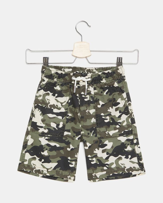Shorts con stampa camouflage in popeline di cotone bambino carousel 0