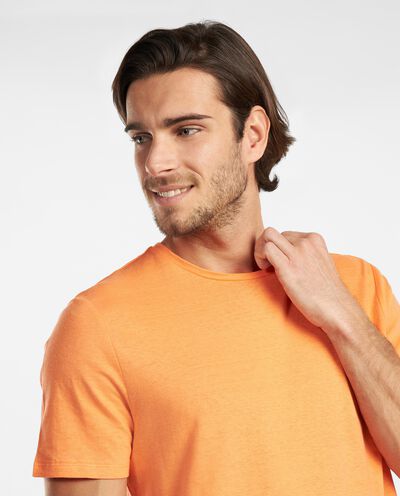 T-shirt in misto lino cotone girocollo uomo detail 2