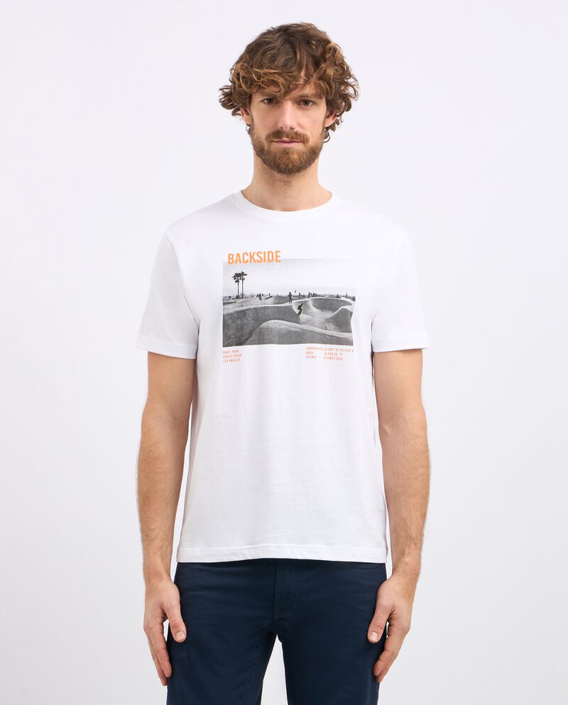 T-shirt girocollo in puro cotone con stampa uomo cover