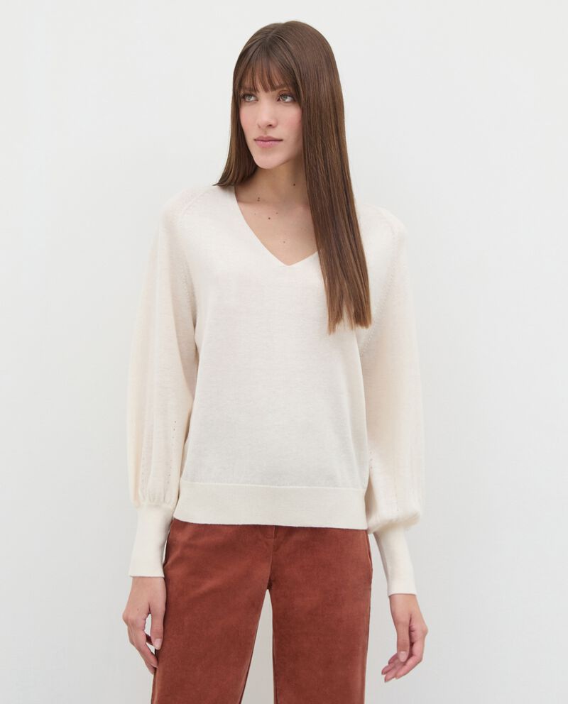Pullover in lana misto cashmere donnadouble bordered 1 lana