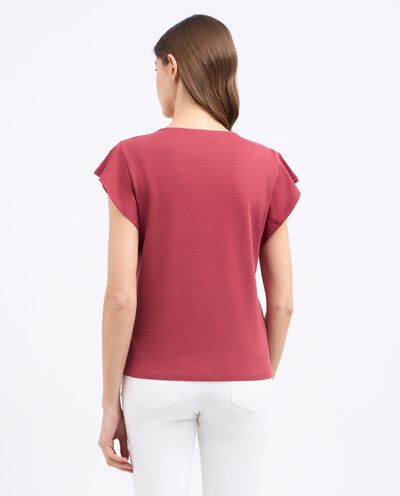 T-shirt in puro cotone con maniche ad aletta donna detail 1