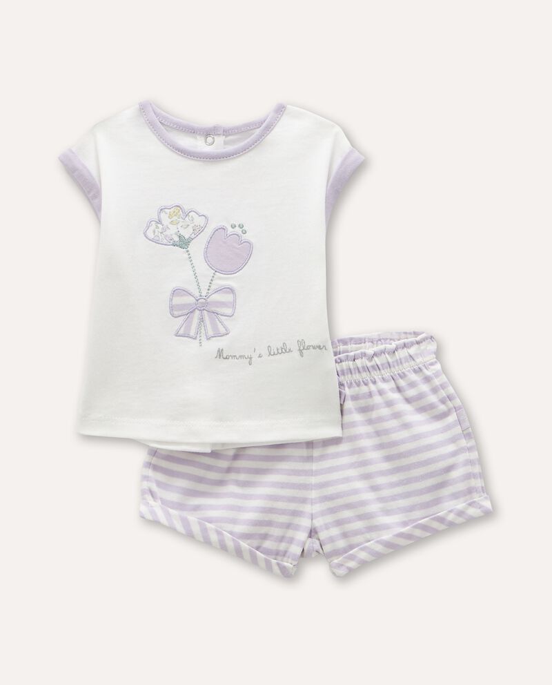 Set t-shirt + shorts in puro cotone neonatadouble bordered 0 cotone