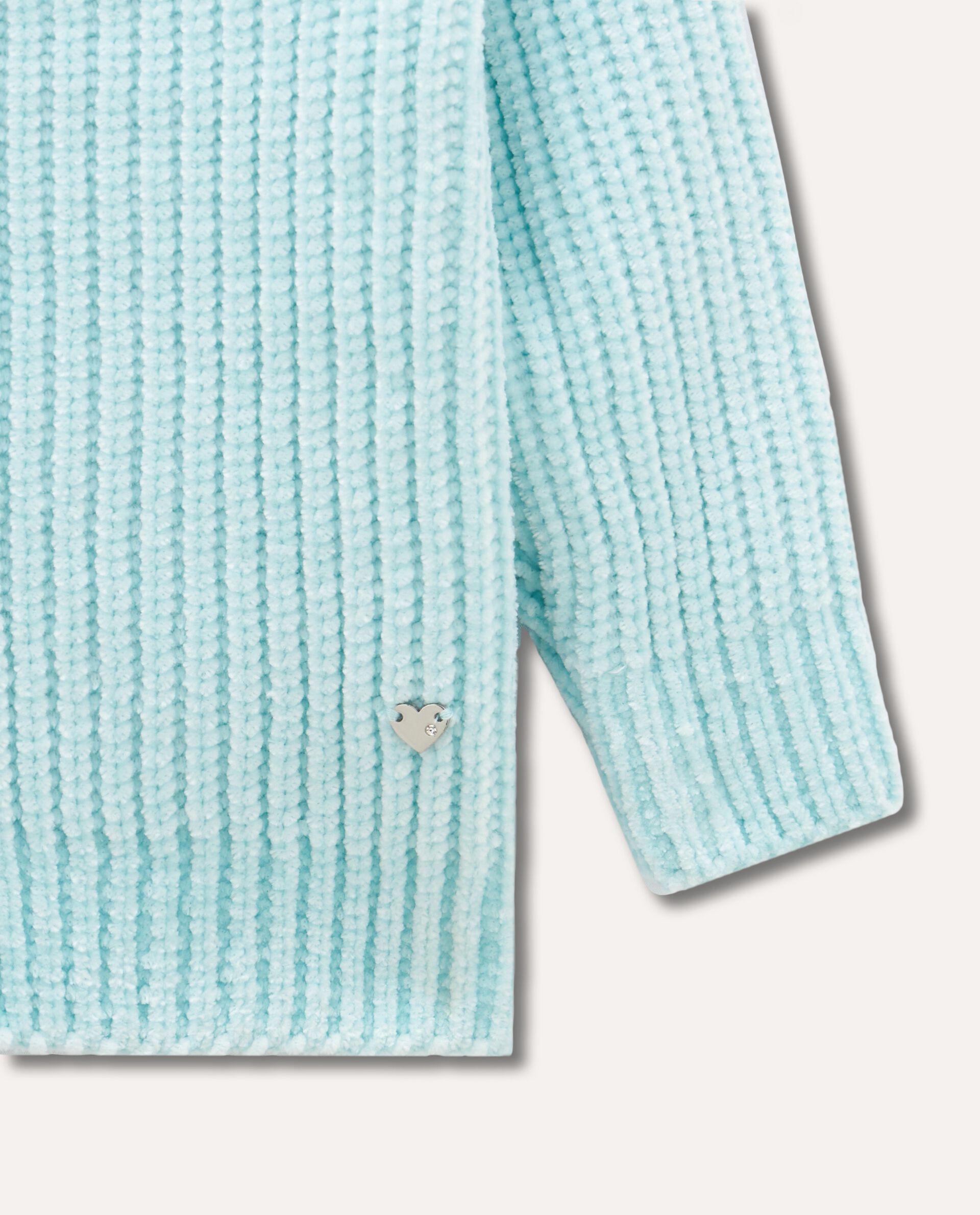 Cardigan in ciniglia tricot con rouches neonata