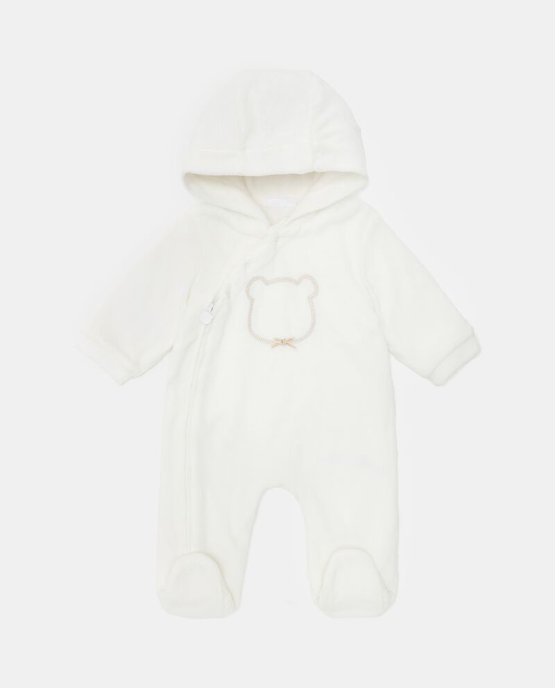 Tutina da neonato in ciniglia con cappuccio cover