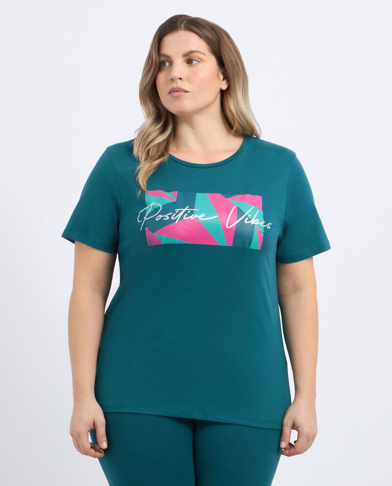 T-shirt fitness in puro cotone donna curvy cover