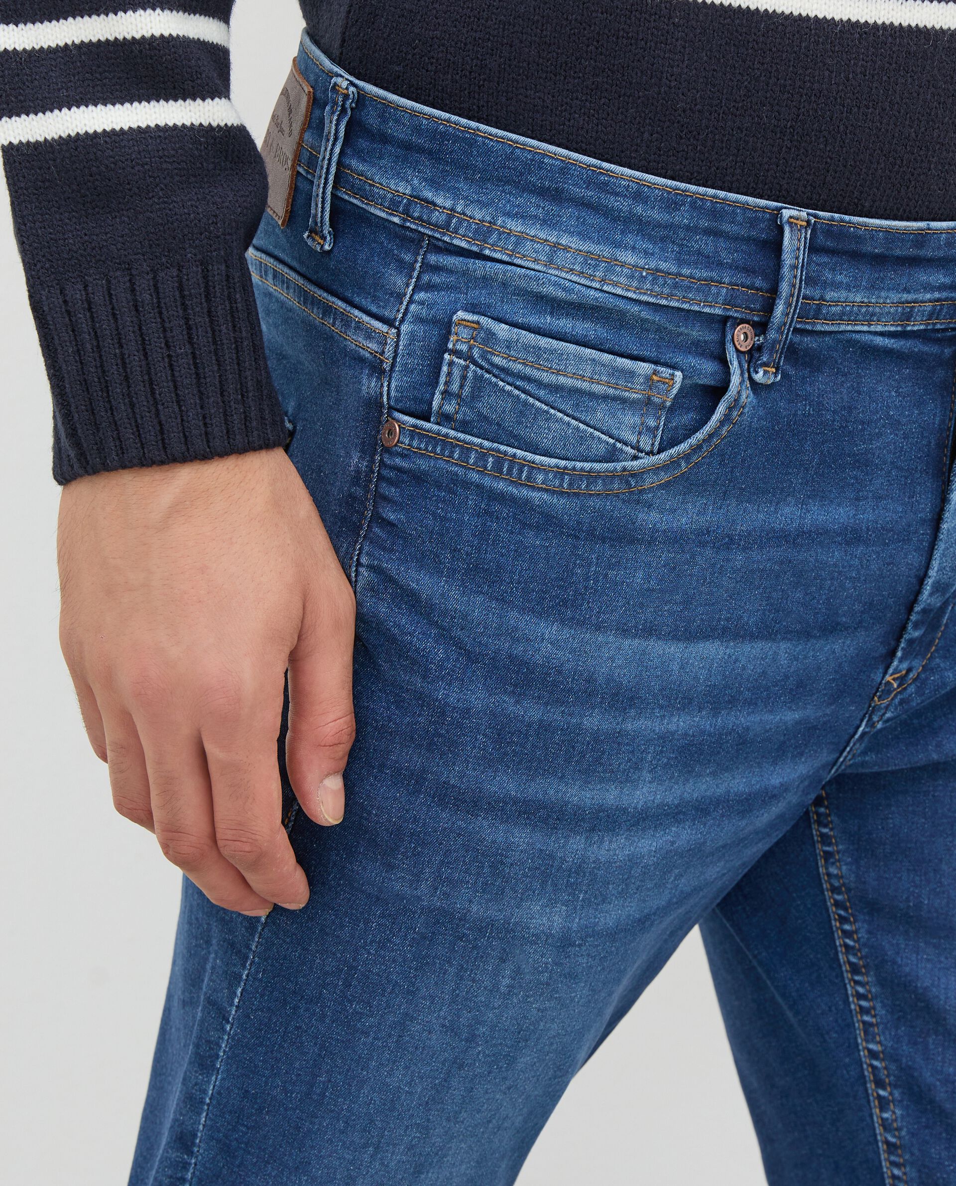 Jeans 5 tasche in cotone stretch uomo