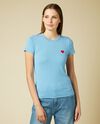 T-shirt a righe con patch donna