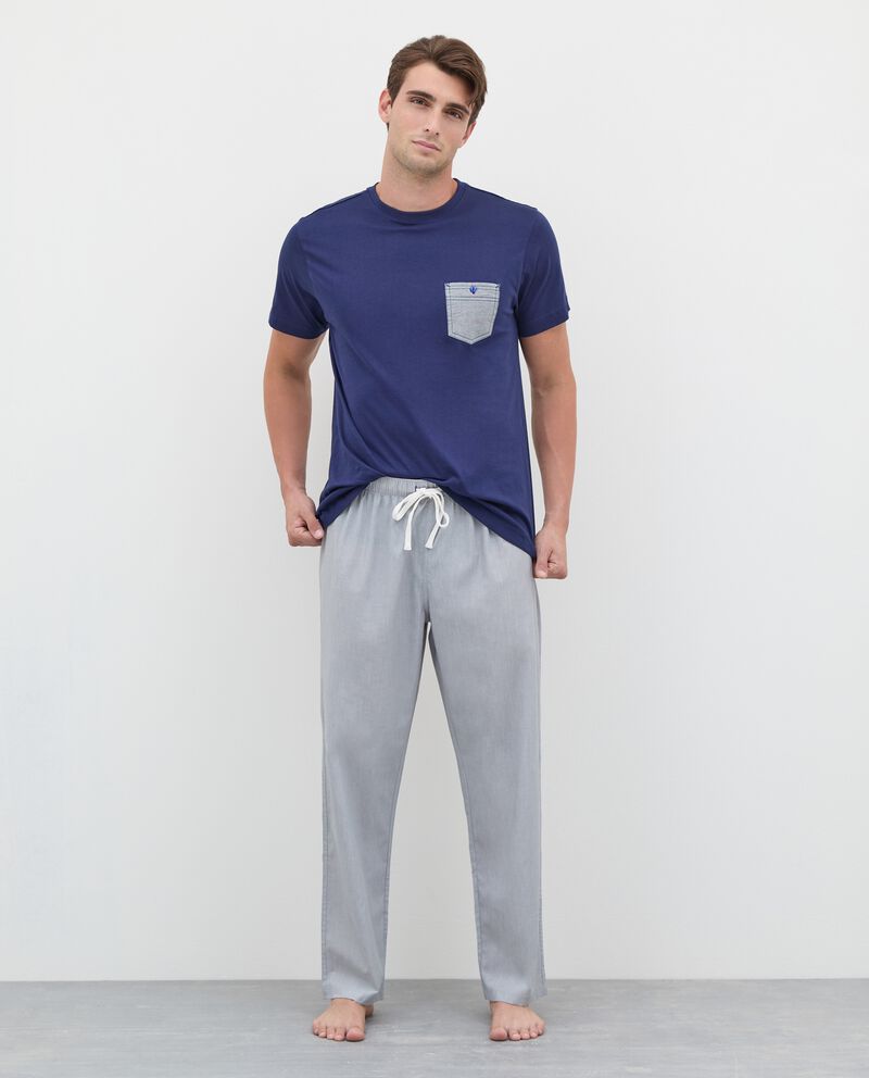 Pantaloni pigiama con coulisse in misto cotone uomo cover