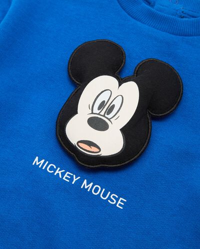 Felpa girocollo con Mickey in misto cotone neonato detail 1