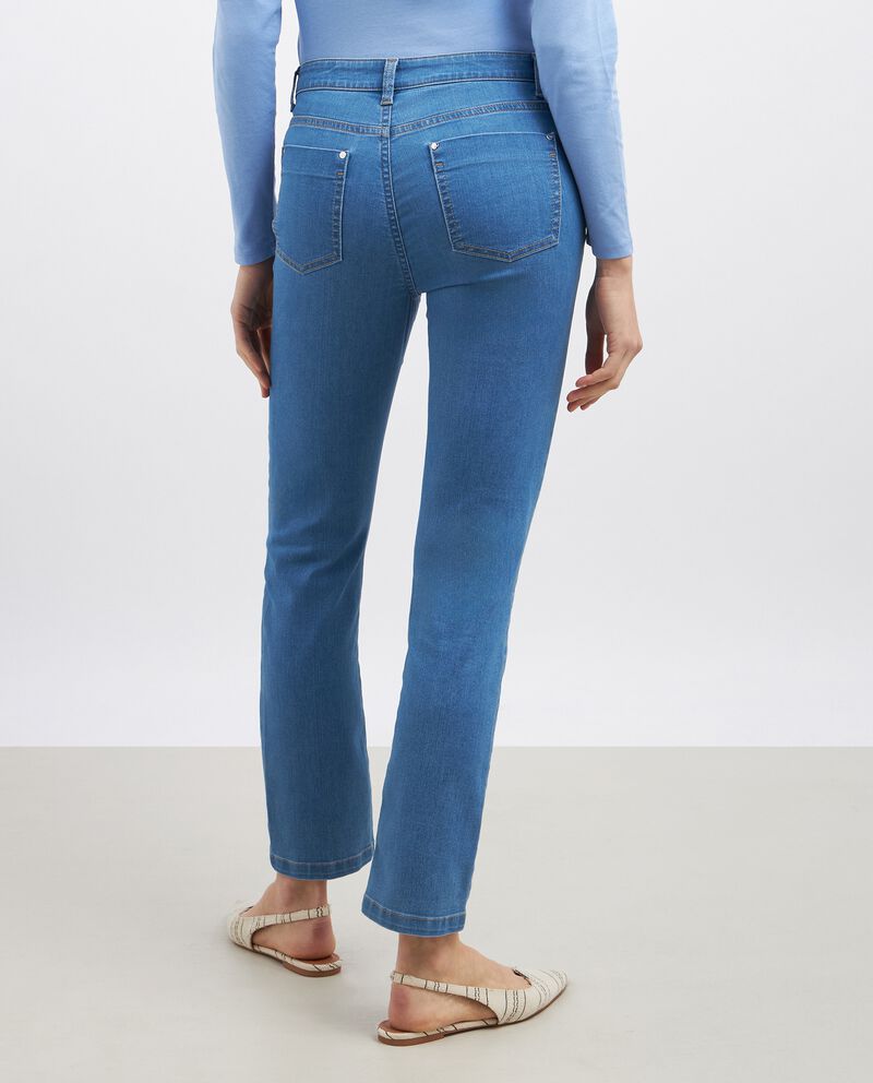 Jeans slim fit a vita alta donna single tile 1 cotone