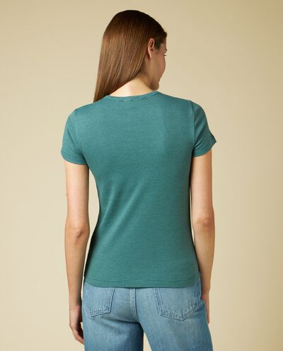 T-shirt a righe con patch donna detail 1