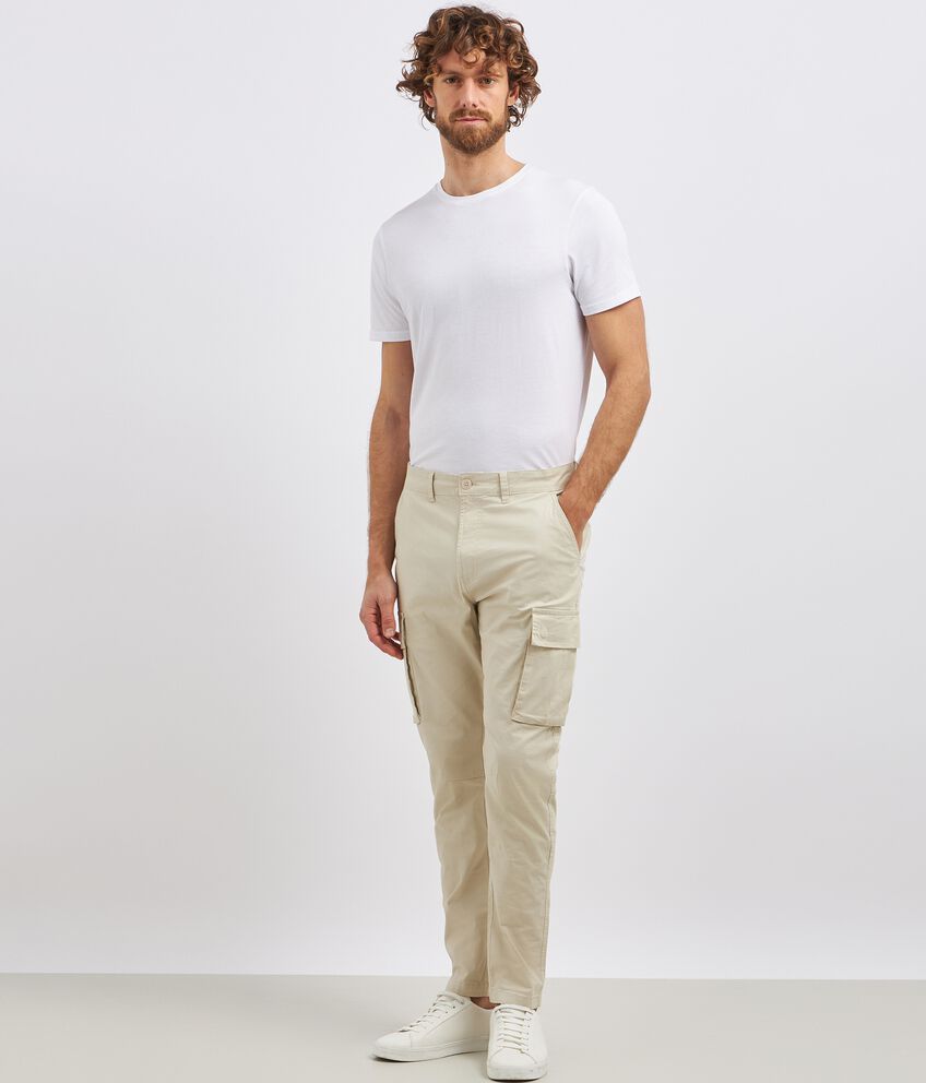 Pantaloni cargo in puro cotone uomo double 1 cotone