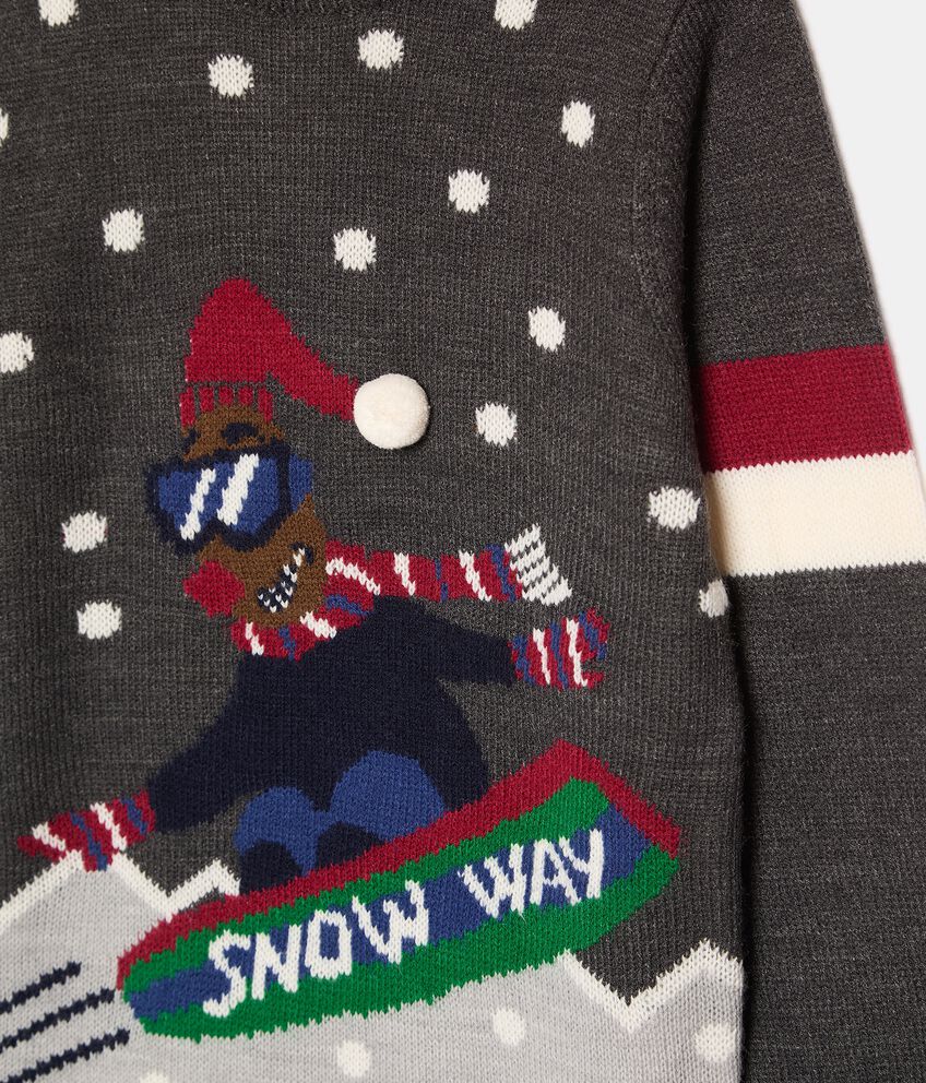 Girocollo tricot con decoro natalizio ragazzo double 2 