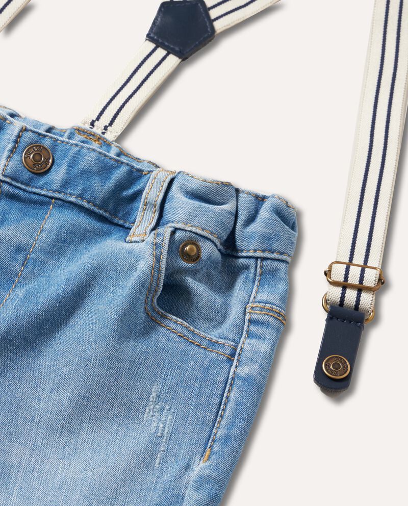 Jeans con bretelle in misto cotone neonatodouble bordered 1 