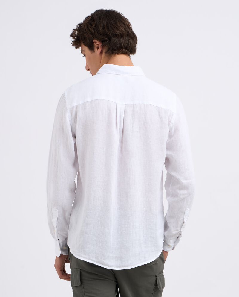Camicia in puro lino con taschini uomo single tile 1 cotone