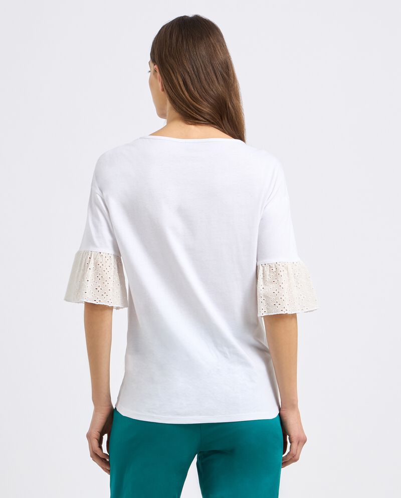 T-shirt in puro cotone con maniche svasate donna single tile 1 cotone
