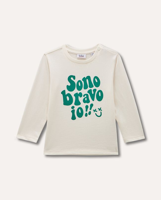 T-shirt in cotone stretch a maniche lunghe neonato carousel 0
