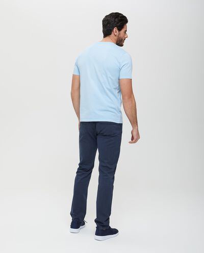 T-shirt in puro cotone azzurra con lettering uomo detail 2