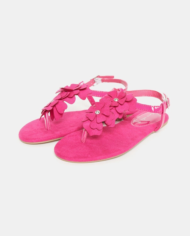 Sandali rosa effetto camoscio in tinta unita donna carousel 0