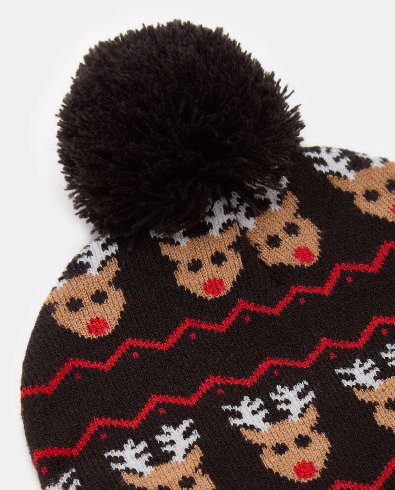 Berretto tricot di Natale con pompon uomo single tile 1 