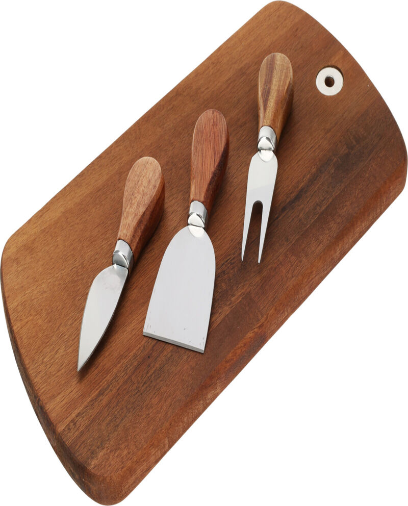 Set tagliere in legno + 3 coltelli cover