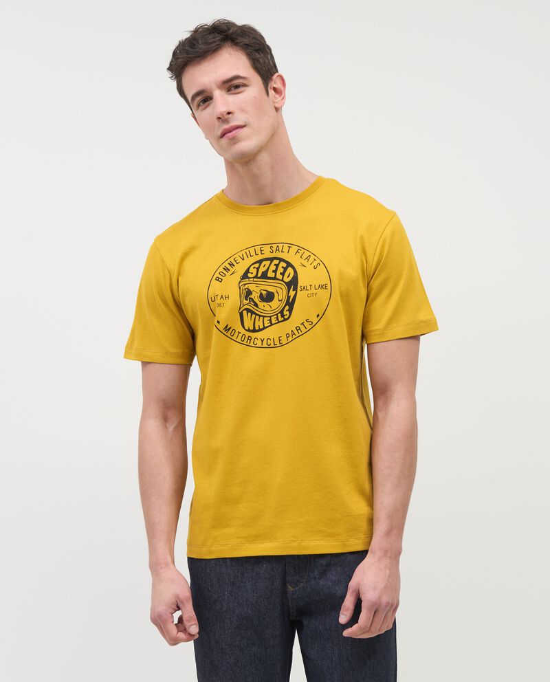T-shirt in puro cotone stampata sul fronte uomo cover