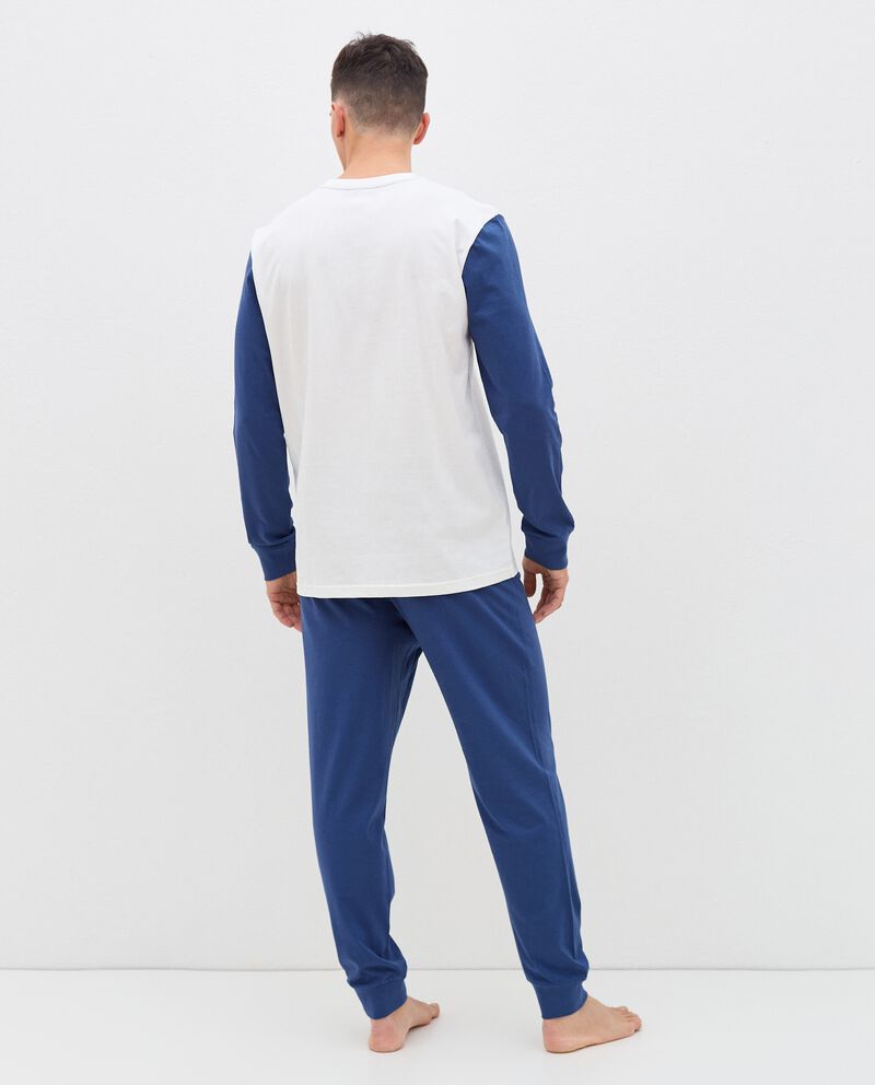 Set pigiama lungo uomo in puro cotone con stampa single tile 1 