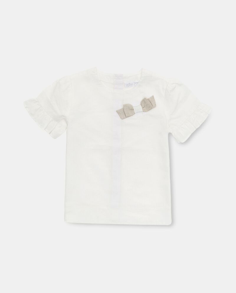 Camicia in puro cotone con fiocco neonata cover