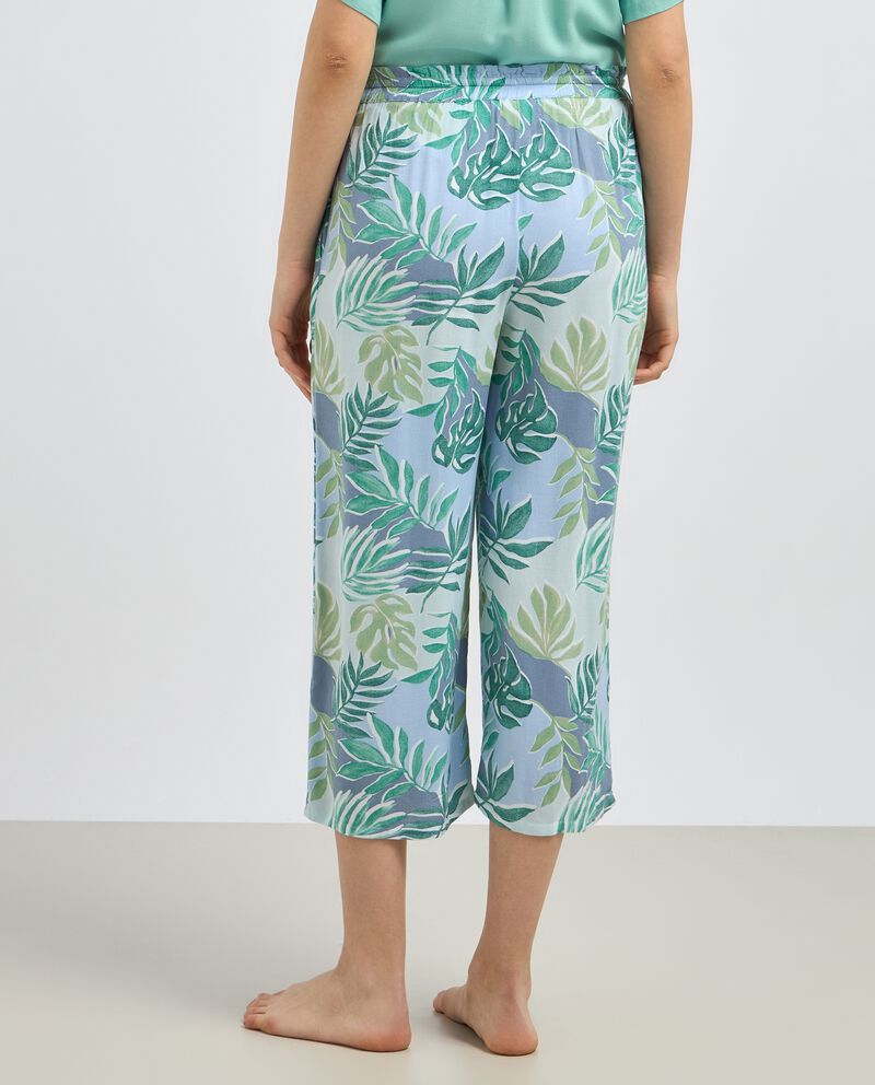 Pantaloni pigiama in pura viscosa con stampa donna single tile 1 