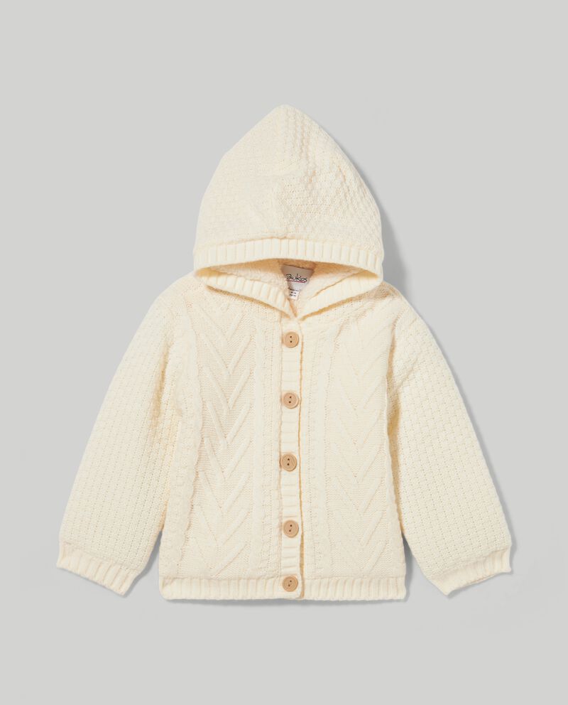 Giacca tricot con cappuccio neonata cover