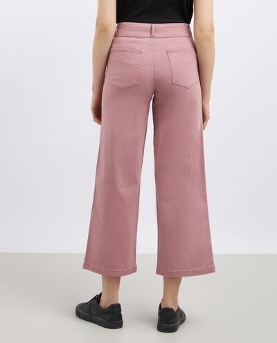 Pantaloni in denim di cotone stretch wide leg detail 2