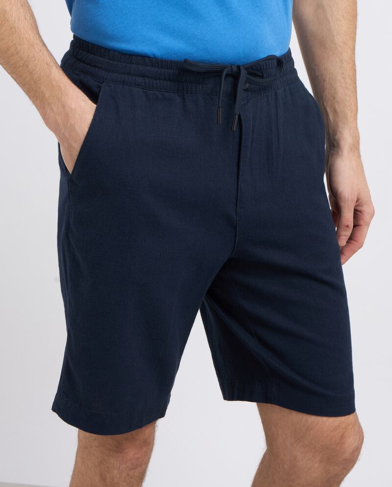Shorts in misto lino uomo single tile 1 cotone