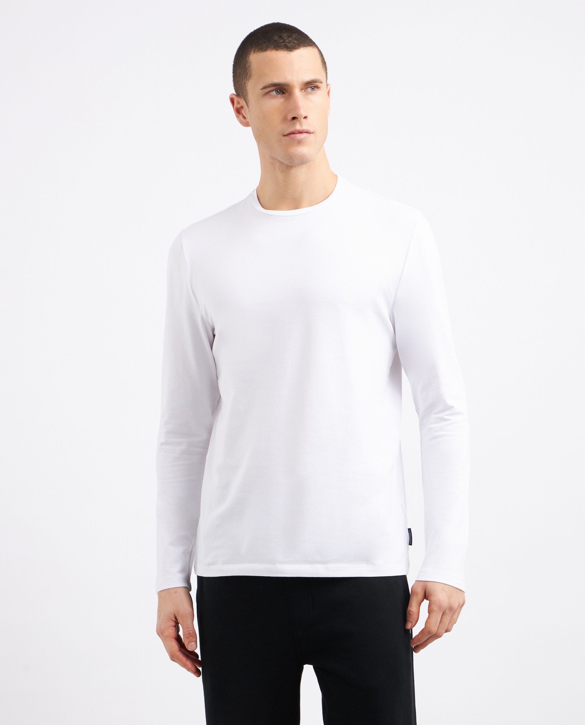 T-shirt a maniche lunghe in cotone stretch uomo