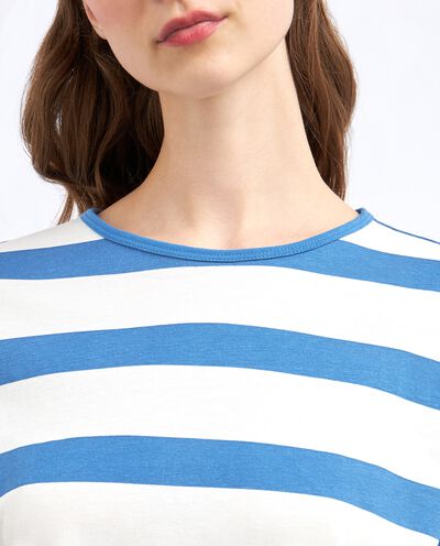 T-shirt in puro jersey di cotone a righe donna detail 2
