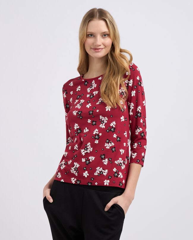 T-shirt in cotone stretch con stampa donna carousel 0