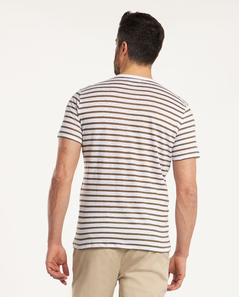 T-shirt Rumford a righe in puro lino uomo single tile 1 